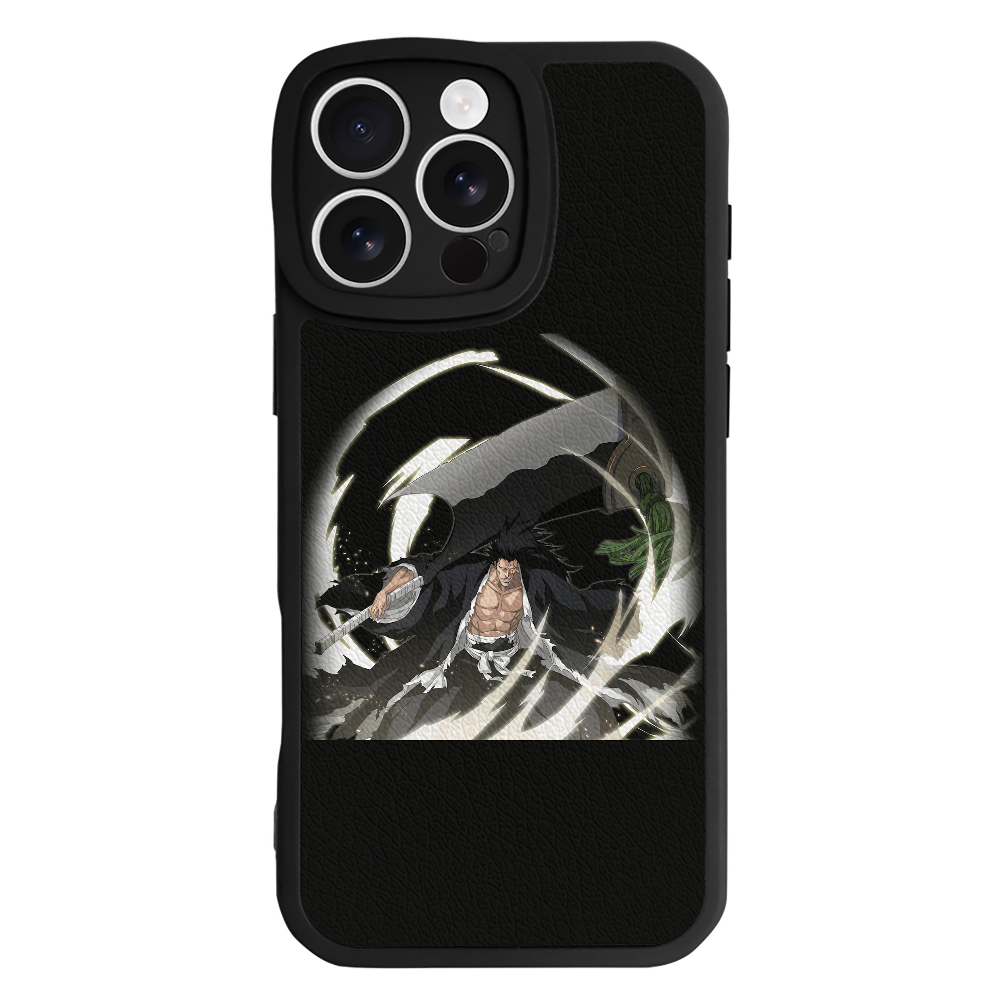 （画像用） ブリーチ ざらき けんぱち BLEACH Zaraki Kenpachi 【iPhone 16シリーズ対応】シリコンスマホケース（レザー調） 材質：シリコン